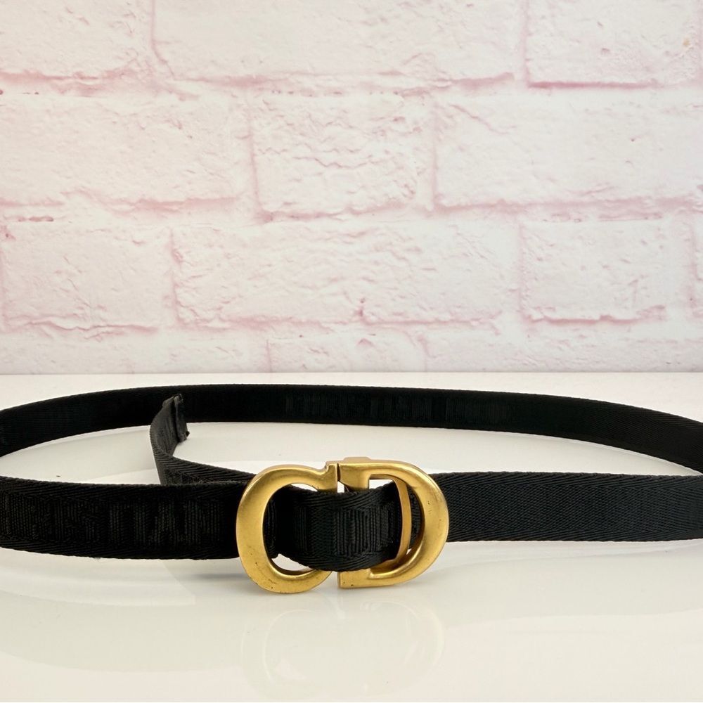Christian Dior Black Nylon Saddle CD Belt Jacquard - Picture 2 of 10